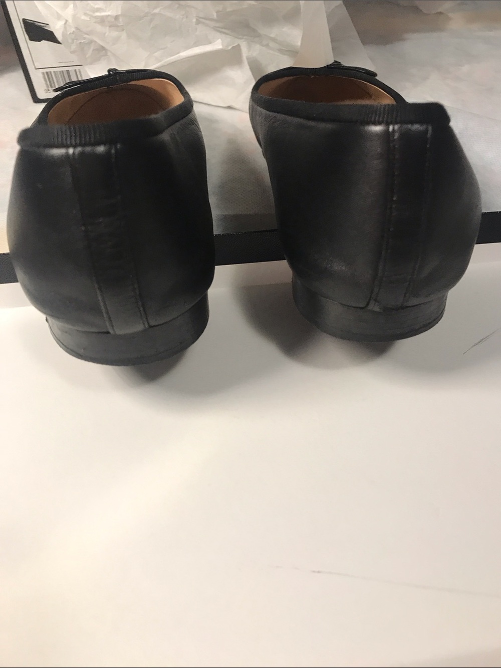 Chanel Black Leather w patent leather toe Ballet Flats size 38 EUC - Picture 8 of 13